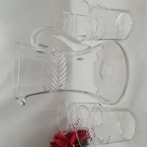 Seneca Hand Blown Laurel Leaf Pitcher Set